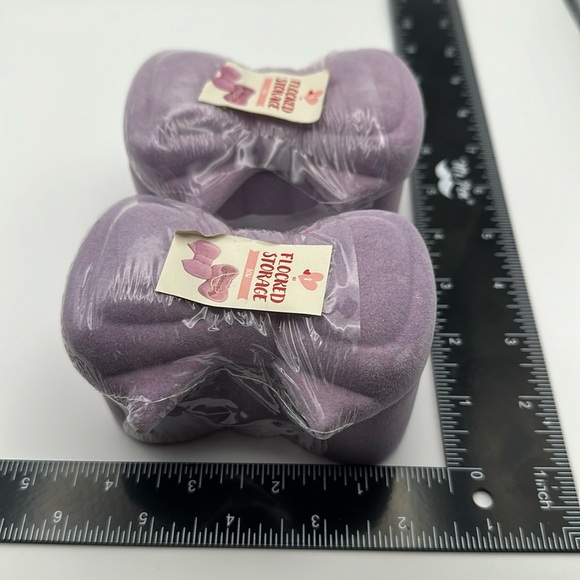 Set of 2 flocked storage bow containers - Picture 2 of 6